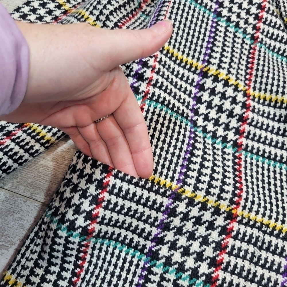 Multi Color Houndstooth Wool Blazer - image 3